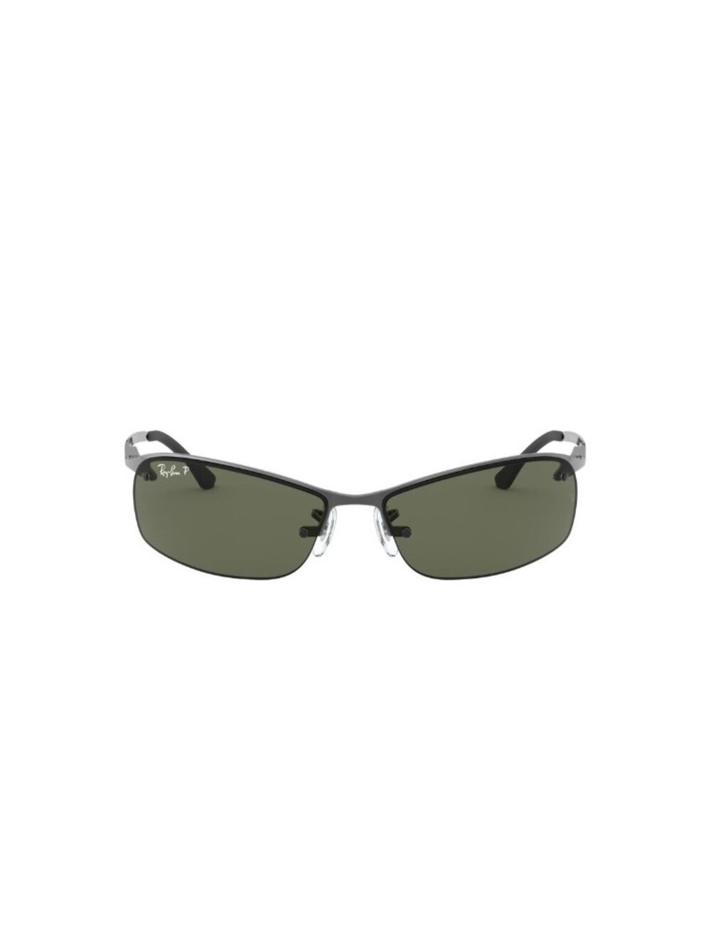 New Ray-Ban Men's Sunglasses Silver Square Green Lens Metal Frame Ray Ban RB3183